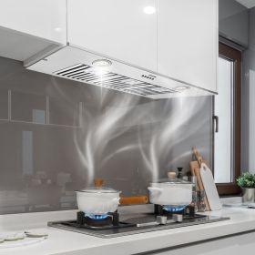 Insert Range Hood, 800CFM 3-Speed, 36 Inch Stainless Steel Built-in Kitchen Vent With Push Button Control LED Lights Baffle Filters, Ducted/Ductless C