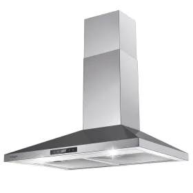 30 Inch Range Hood Wall Mounted 450 CFM Touch Panel Kitchen Stainless Steel Vented