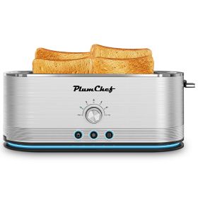 4-Slice Toaster, 7 Settings, Defrost, Reheat, Removable Crumb Tray, Full Body Stainless Steel Housing, Anti-Fingerprint, Anti-Jam, 1350W, Silver