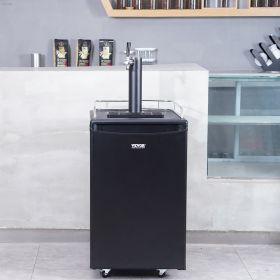 Beer Kegerator, Single Tap Draft Beer Dispenser, Full Size Keg Refrigerator With Shelves, CO2 Cylinder, Drip Tray & Rail, 32Â°F- 50Â°F Temperature Con