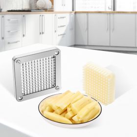 Replacement Chopper Blade, 1/4 Inch, 3 PCS French Fry Blade Assembly With 6 Extra Knives, Stainless Steel Dicer Parts And Push Block For Cutting Potat