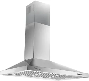 Range Hood 36 Inch;  Wall Mount Vent Hood In Stainless Steel With Ducted/Ductless Convertible Duct;  3 Speed Exhaust Fan;  Energy Saving LED Light;  P