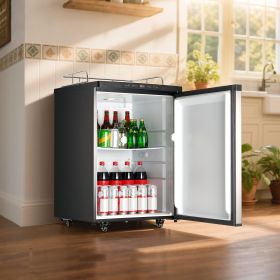 Beer Kegerator With CO2 Tank Dual-Tap Beer Dispenser 162L Refrigerator