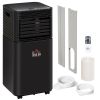 HOMCOM 8000BTU Compact Portable Air Conditioner, Efficient Cooling, Dehumidifier, Fan, with Remote, 24H Timer, Black