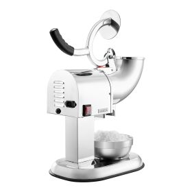 Commercial Ice Crusher 440LBS/H Electric Snow Cone Maker Shaved Ice Silver