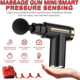 Massage Gun, Massage Gun Deep Tissue for Pain Relief with 4 Massage Heads & 6 Speeds, Electric Mini Handheld Body Massager for Any Pain Relief