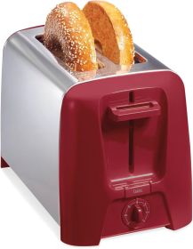 2 Slice Toaster with Extra Wide Slots, Shade Selector, Auto-Shutoff, Cancel Button and Toast Boost, Red