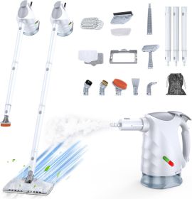 Steam Cleaner, Steam Mop & Detachable Handheld Steam Cleaner with 320ml Water Tank, 10s Fast Heating, Portable Steamer for Kitchen, Floor, Tiles