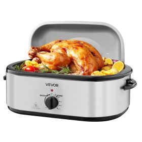 Roaster Oven, 22QT Electric Roasting Pan, 150-450°F Adjustable Temperature Multifunctional Electric Roaster Oven with Self-Basting Lid