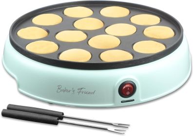 Mini Pancakes Maker Machine, Dutch Mini Pancake Griddle, 14 Holes Electric Poffertjes Pan, Ideal for Breakfast