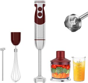 5-in-1 Immersion Hand Blender Set with Variable Speed, 400W, Stainless Steel - Includes Chopper, Whisk, Milk Frother, and Beaker - Ideal for Soups