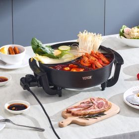 Electric Hot Pot 5 L Non-Stick Shabu-shabu Hot Pot With Divider For 6-10 People