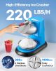 Commercial Ice Crusher 220LBS/H Electric Snow Cone Maker Shaved Ice Blue