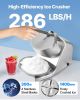Commercial Ice Crusher 286LBS/H Electric Snow Cone Maker Shaved Ice Silver
