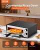Electric Pizza Oven, 12-inch Countertops Pizza Ovens, 572°F Max Temp, 1450W Indoor Pizzas Maker w/Timing & Temp Control, Pizza Cooker w/Dual Heat Tube