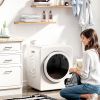 HOMCOM 120V Portable Clothes Dryer, 1300W Compact Laundry Tumble Dryer Machine 3.3 Cu. Ft. with Stainless Steel Tub, White