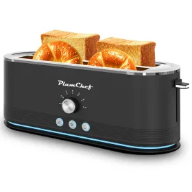 4-Slice Toaster, 7 Browning Settings, Defrost/Reheat Functions, Removable Crumb Tray, Full Body Stainless Steel Housing, Anti-Fingerprint, Anti-Jam, 1 (Option: Black)