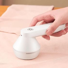 Portable Electric Clothes Lint Trimmer USB lint remover Fuzz Carpets Sweater Shaver Lint Remover Household Clothes Shaver (ship from: China, Color: White)