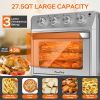 27.5QT 6-in-1 Air Fryer Toaster Oven Dropdown-Door 6-Slice Countertop Convection Oven for Air Frying, Baking, Roasting, Broiling & Grilling, 1600W