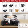 1200W Electric Infrared Single Burner Portable Heating Hot Plate Stove Countertop RV Hotplate with 7.5' Glass Cooktop Stepless Temperature Adjustments
