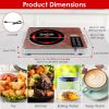 Portable Electric Single Burner Cooktop 3500W 110V, Heat-Resistant Glass Surface (Easy to Clean) with Side Handles